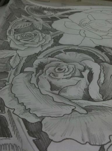 Tattoos - Rose sketch for tattoo half sleeve - 58501